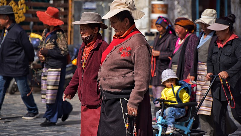 Pilgrims on Barkhor Street